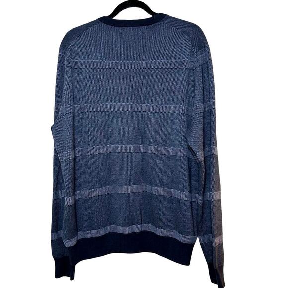 Brooks Brothers Men’s V Neck Cotton/Cashmere/Silk Blend Sweater Blue Size Large - Picture 2 of 8